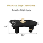 40 Inch Black Cloud Shaped Coffee Table for Living Room W1435S00005-djyc