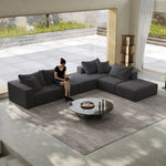 Oversized sponge cloud sofa,Modern Upholstered Sectional Sofa Couch Set,Modular 162" L Shaped Sectional Living Room Sofa Set With 6 Pillows,Free Combination Sofa Couch for Living Room,Bedroom W834S00327-djyc