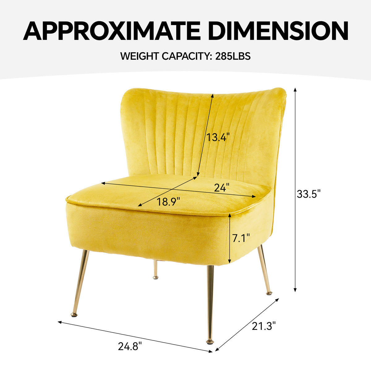 Elegant Modern Curved Backrest Chair ： Quilted Texture & Golden Metal LegsFU01033-wz