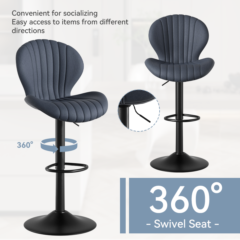 Modern Minimalist 360° Rotating Bar Stool: Resilient Foam & Ergonomic Design FU01023-wz