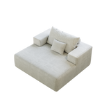 55-inch Chenille Sponge Sofa Lounge Chair,No Assembly Required,Fluffy Modern Sleeper Chair for Indoor Living Room Bedroom W834P221020-djyc