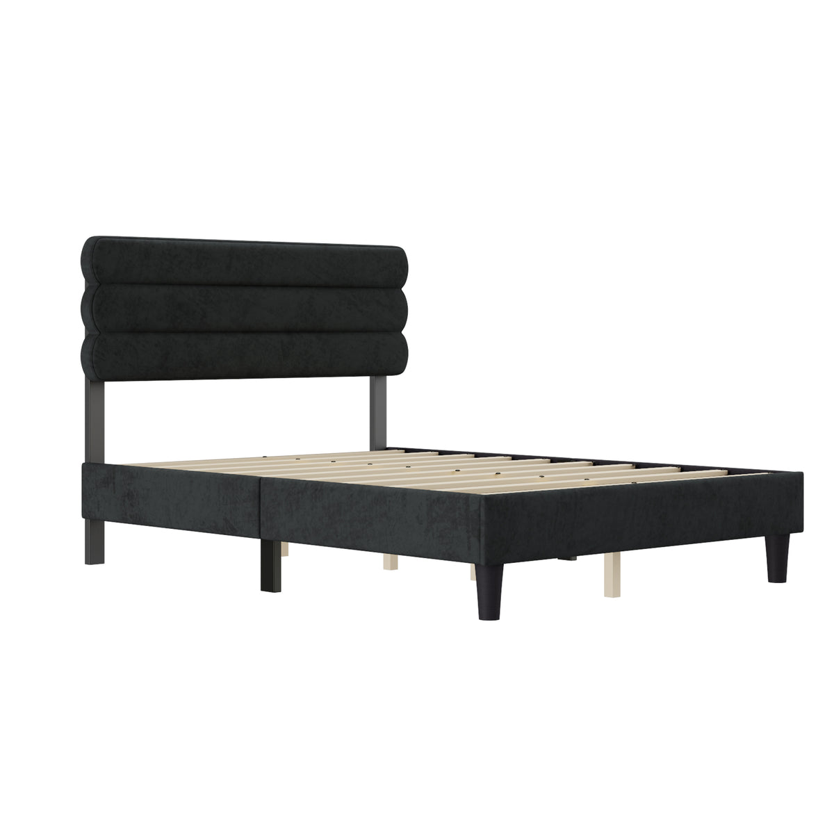 Queen Bed Frame with Headboard,Sturdy Platform Bed with Wooden Slats Support,No Box Spring,Mattress Foundation,Easy AssemblyDARK GREY W1793140483-djyc