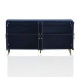 Modern Lacquered 4 Door Wooden Cabinet Sideboard Buffet Server Cabinet Storage Cabinet, for Living Room, Entryway, Hallway, Office, Kitchen and Dining Room, Navy Blue W1435P191610-djyc