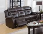Modern Power Reclining Sofa 1pc Pillow Arms And Headrest Dark Rosy Brown Finish Primary Room Furniture-B011P467559