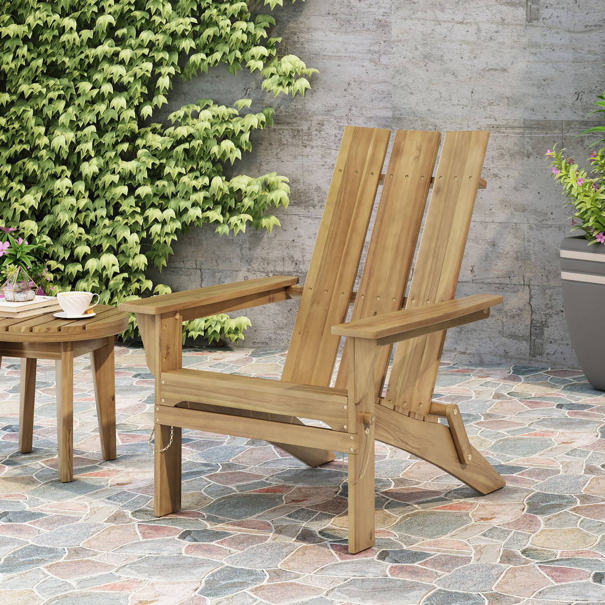 Folding Adirondack Chair with Acacia Wood – Effortless Comfort and Rustic Charm for Your Outdoor Space 68319.00NTLS-djyc