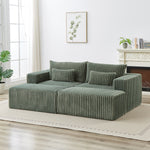 87" Oversized Sectional Lounge Chaise,No Assembly Required,Cloud Plush Loveseat with two Removable Footstool,Fluffy Modern Sleeper Chair for Indoor Living Room Bedroom W834S00334-djyc