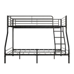 Heavy Duty Twin-Over-Full Metal Bunk Bed, Easy Assembly with Enhanced Upper-Level Guardrail, Black W84056876-djyc