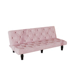 Sofa to Sofa Bed Transformation: 66" Pink Velvet Sofa Bed, Ideal for Family Living Rooms, Apartments & Bedrooms W127860393-djyc