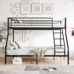 Heavy Duty Twin-Over-Full Metal Bunk Bed, Easy Assembly with Enhanced Upper-Level Guardrail, Black W84056876-djyc