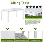 Wooden Dining Rectangular Table with Bench, Kitchen Table with Bench for Small Space, 6 Person Dining Table, White W1998S00046-djyc