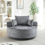 55''L Chenille Foam Single Swivel Chair, Fluffy Modern Sleeper, 360 Degree Swivel Chair for Living Room, Bedroom, Lounge and Projection Room-W834S00641