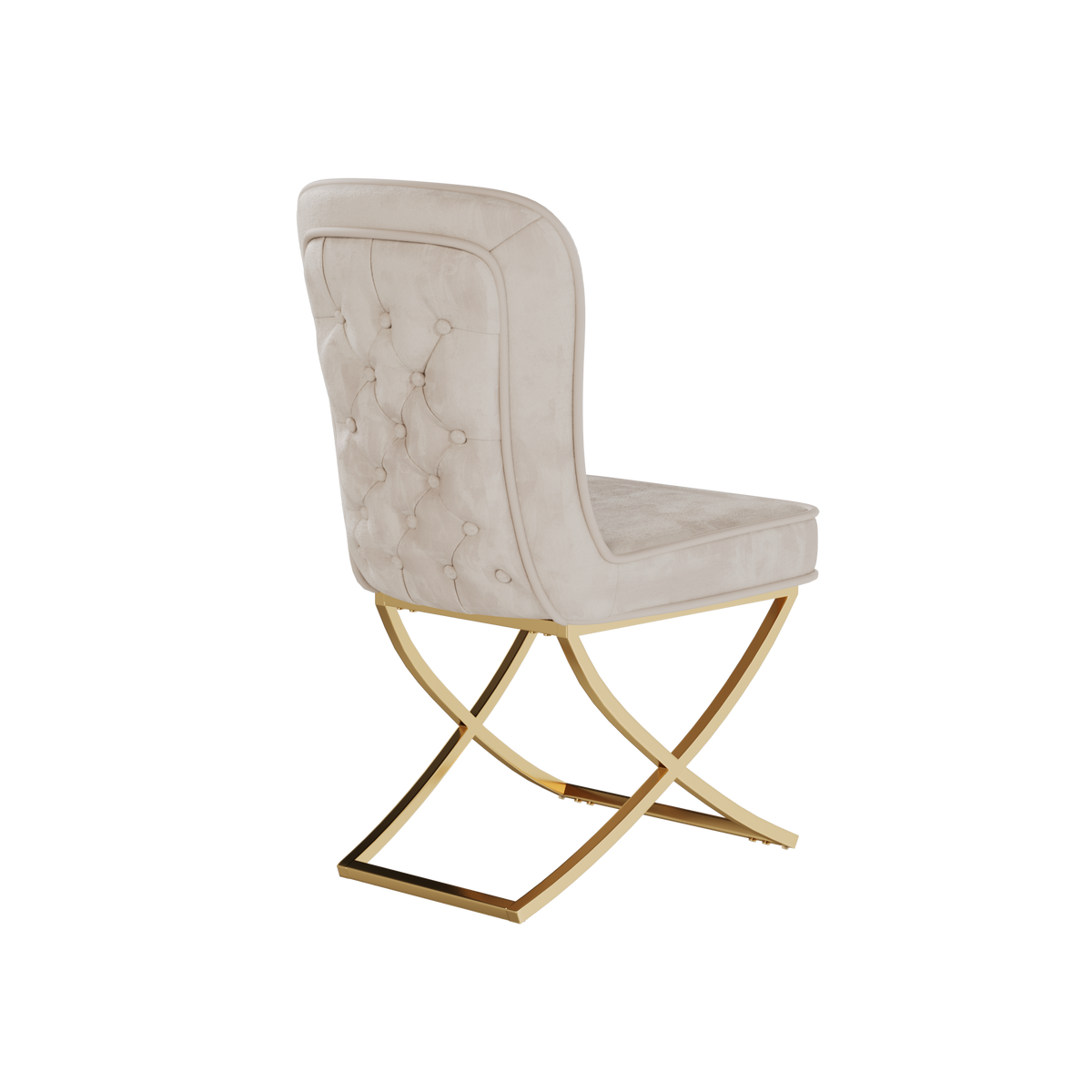 Dining Chair Set of 4, Beige velvet Backrest and golden Metal legs.For Modern Kitchen Dining Room Chair for Kitchen Living Modern decorative Leisure chairs.Office chairs y-2009 W1727S00010-djyc