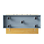 K&K 53inch Large Kitchen Island with Drop Leaf,Power Outlet,Door Internal Storage Rack,Rolling Kitchen Cart on 5 Wheels with 5 Open Side Racks for Kitchen,Dining Room,Grey Blue(Not include bar stools) N707P185531G-djyc