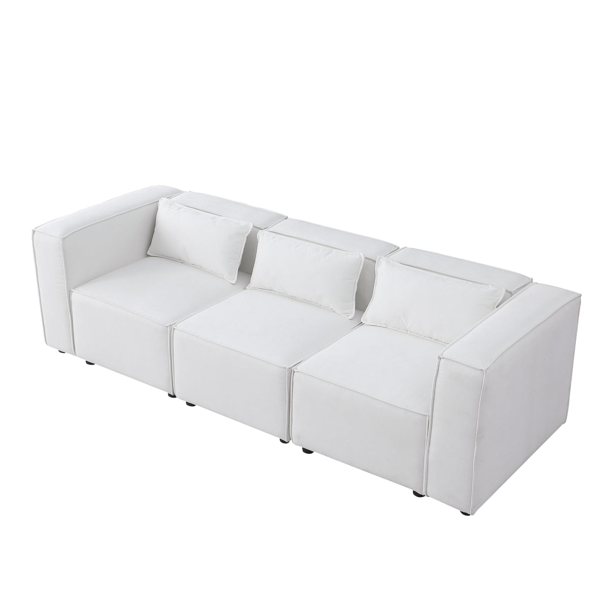 modular sofa BEIGEchenille fabric,simple and grand, the seat and back is very soft. this is also a KNOCK DOWN sofa W1099S00121-djyc