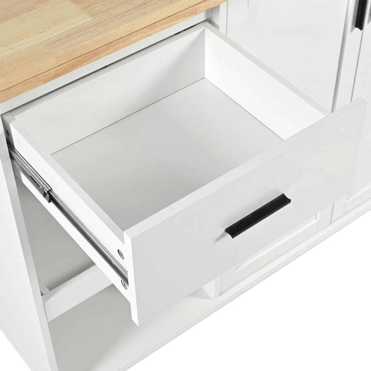 K&K Kitchen Island with Foldable Counter Top, Kitchen Storage Cart with Slide-Out Shelf, Towel Rack and Drawer, Rolling Kitchen Cart on Wheels, for Kitchen, Living Room, Dining Room, White N707P173036W-djyc