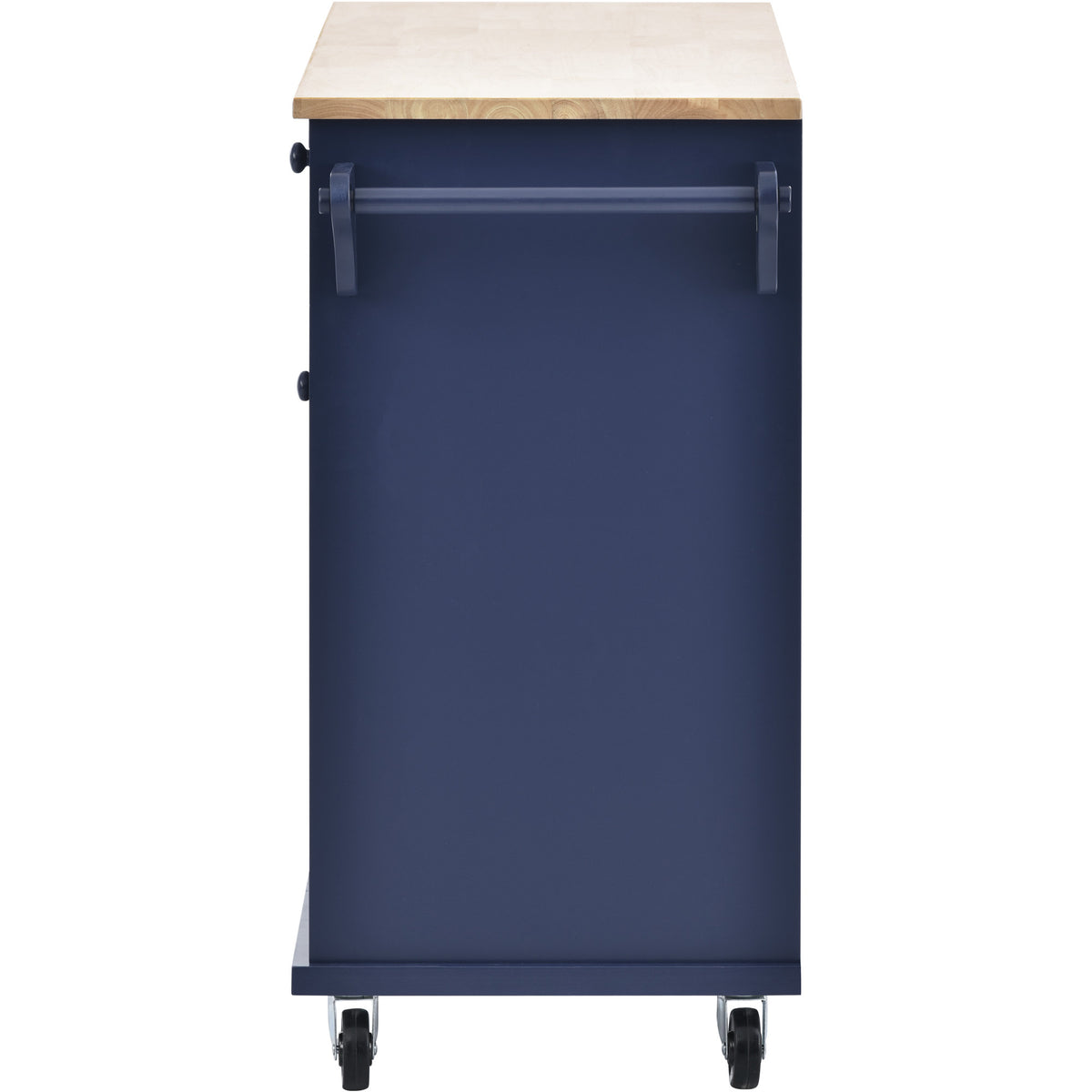 Kitchen Island Cart with Storage Cabinet and Two Locking Wheels,Solid wood desktop,Microwave cabinet,Floor Standing Buffet Server Sideboard for Kitchen Room,Dining Room,, Bathroom(Dark blue) WF296670AAN-djyc