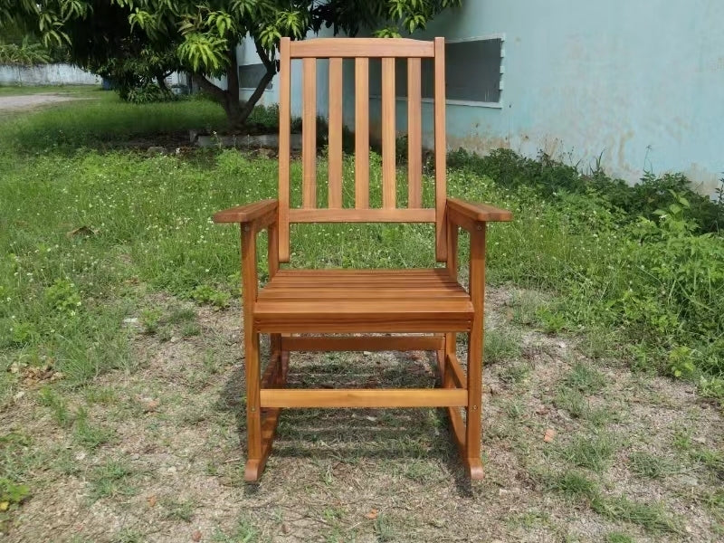 Acacia Indoor Rocking Chair, Outdoor Solid Wood Patio Furniture New Style Light Brown W2640P209680-djyc