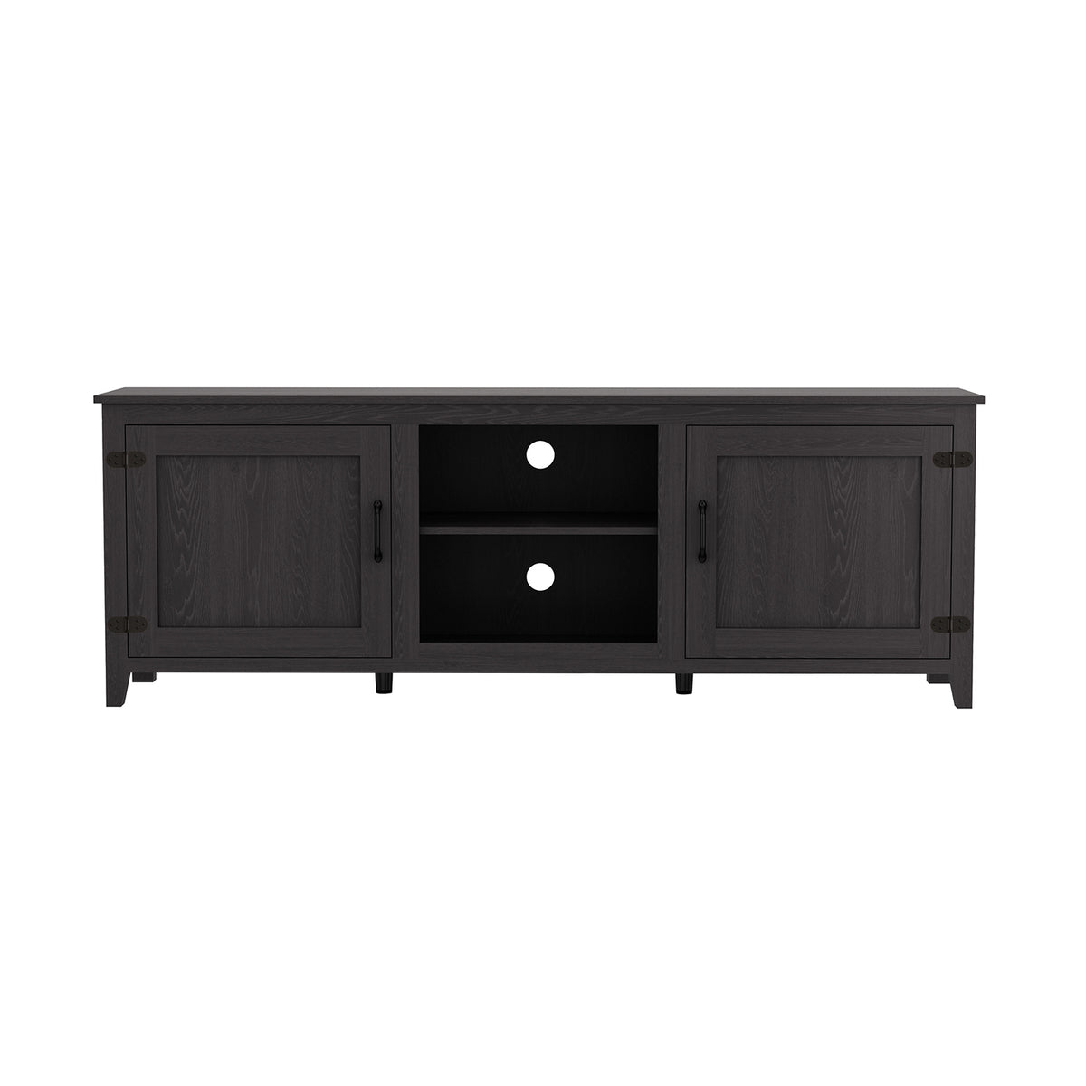 TV Stand Storage Media Console Entertainment Center,Tradition Black,with doors W88152785-djyc