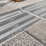 Raised Garden Bed Outdoor, Oval Large Metal Raised Planter Bed for for Plants, Vegetables, and Flowers - Silver W840101952-djyc