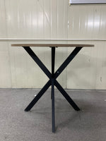 31.5 Inch Round Dining Table, Small Circle Kitchen Table with Metal Black Legs for 2-4 people,Modern Dining Room Table, Brown (only table) W808P176713-djyc