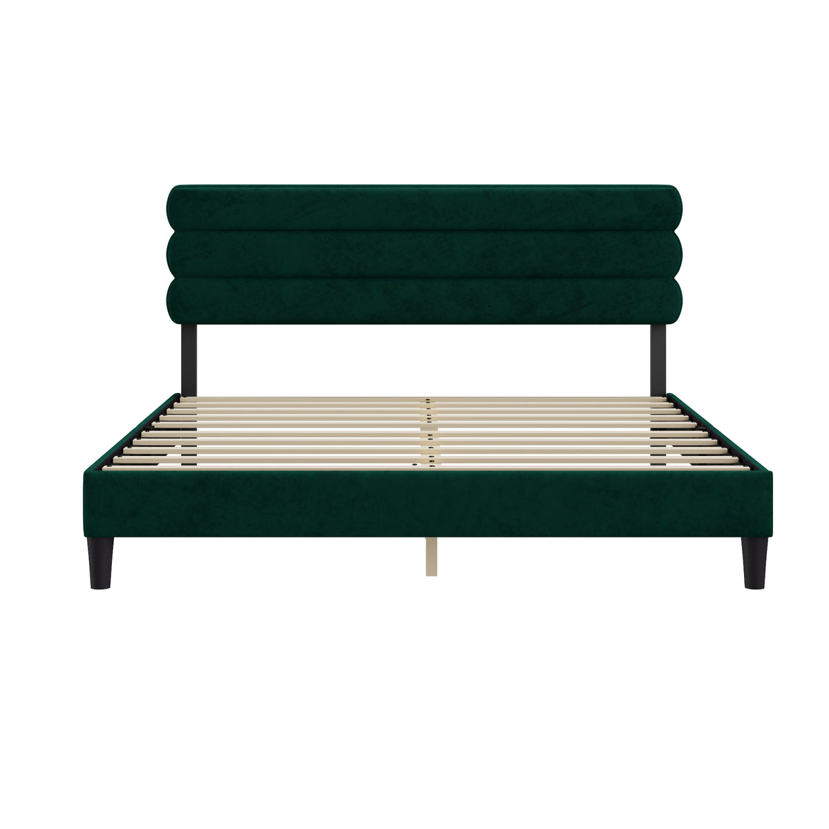 King Bed Frame with Headboard,Sturdy Platform Bed with Wooden Slats Support,No Box Spring,Mattress Foundation,Easy AssemblyGreen W1793140488-djyc