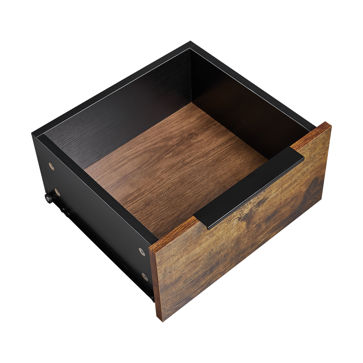 Black Wooden Nightstand with Two Drawers for Bedrooms and Other Places. W328127497-djyc