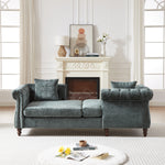 81-inch Chenille Face-to-face Chaise Lounge with Two Pillows,Nailhead trim,Button Tufted Design and Rolled Arms for Lounge, Living room and Office W834S00318-djyc