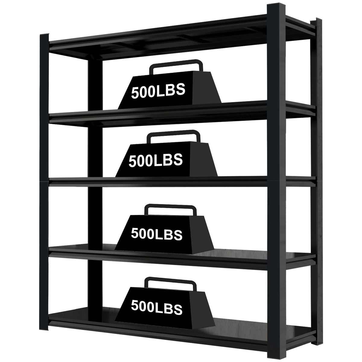 15.75 Inches Wide Black Metal Shelves, with 5 Removable Dividers, Large Capacity, Strong Load Bearing, Suitable for Garage, Kitchen and Office. W328P194166-djyc