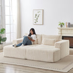 87" Oversized Sectional Lounge Chaise,No Assembly Required,Cloud Plush Loveseat with two Removable Footstool,Fluffy Modern Sleeper Chair for Indoor Living Room Bedroom W834S00331-djyc