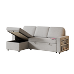 85.8" Pull Out Sleeper Sofa L-Shaped Couch Convertible Sofa Bed with Storage Chaise And Storage Racks,With USB Port And T-pyce Port W834S00267-djyc