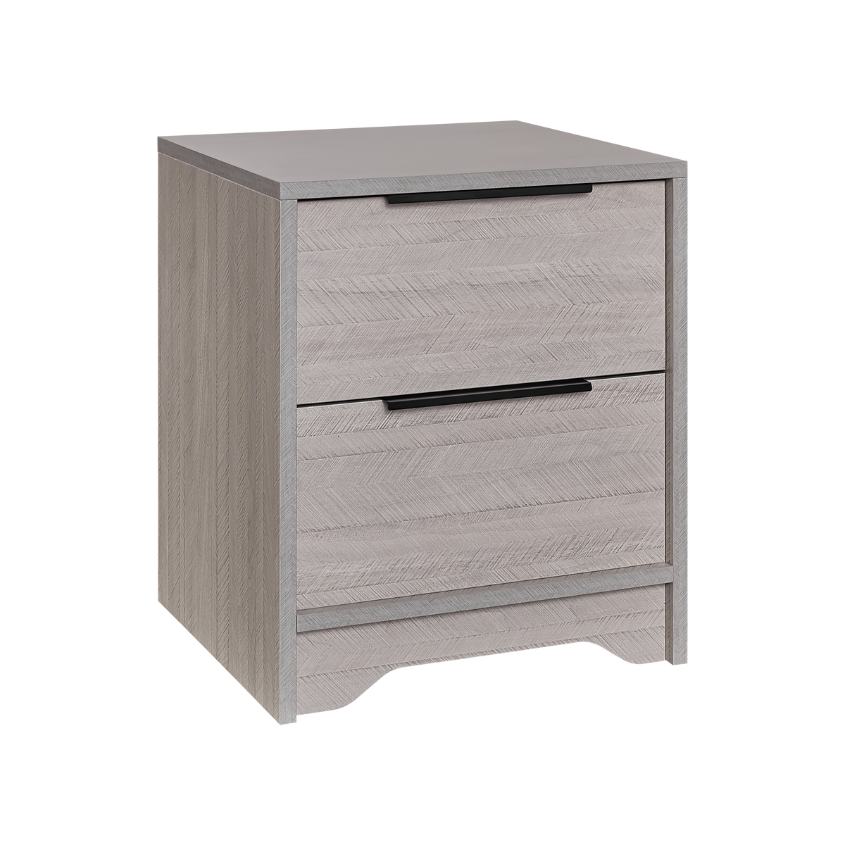 Grey Wooden Nightstand with TwoDrawers for Bedrooms and Other Places. W328127505-djyc