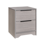 Grey Wooden Nightstand with TwoDrawers for Bedrooms and Other Places. W328127505-djyc