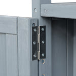 K&K Outdoor Kitchen Island, Rolling Bar Cart & Storage Cabinet, Farmhouse Solid Wood Outdoor Grill Table with Stainless Steel Top, Spice Rack , Towel Rack for Kitchen & BBQ , Grey Blue WF532198AAG-djyc