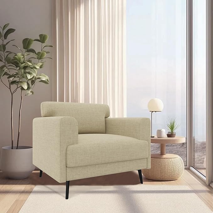 Stylish Curved Design Single Sofa Chair: High-Density Foam & Premium Fabric FU01060-wz