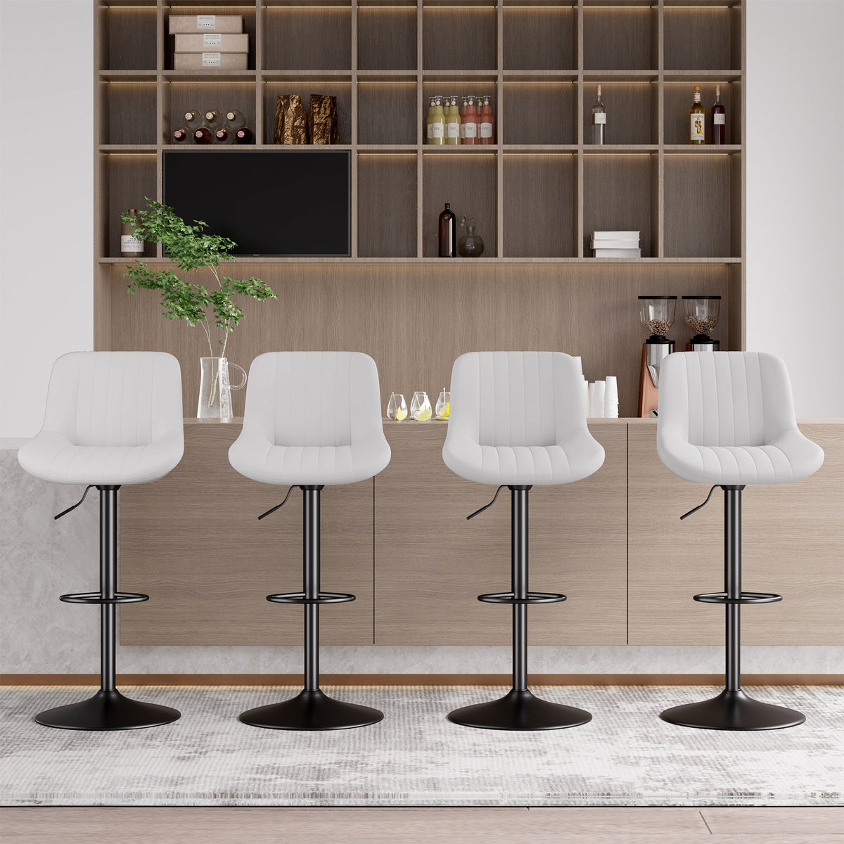 Modern Minimalist High-End Bar Stool: Premium Fabric & Waterproof FU01016-wz