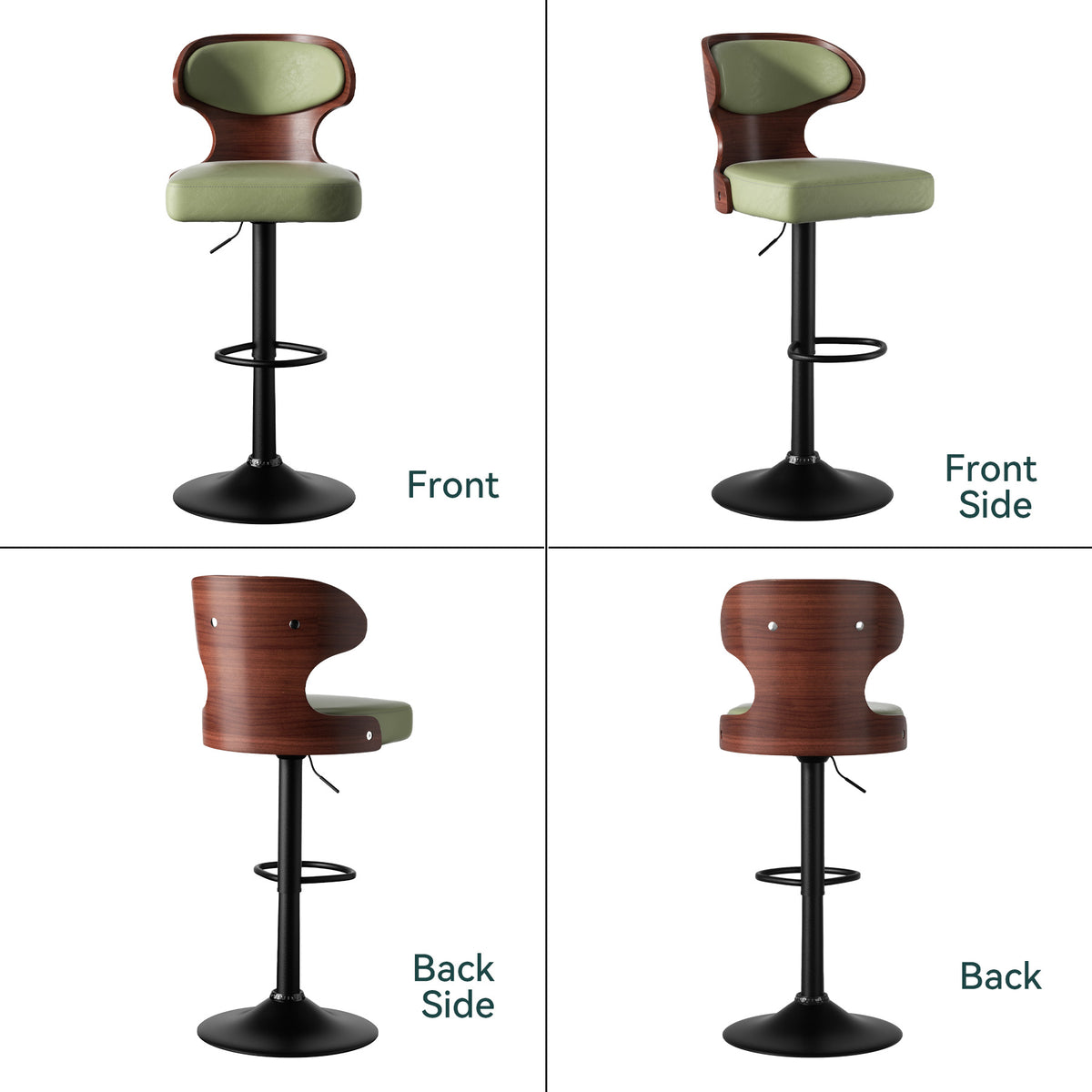 360-Degree Swivel Bar Stool: Height Adjustable & Waterproof Design FU01024-wz