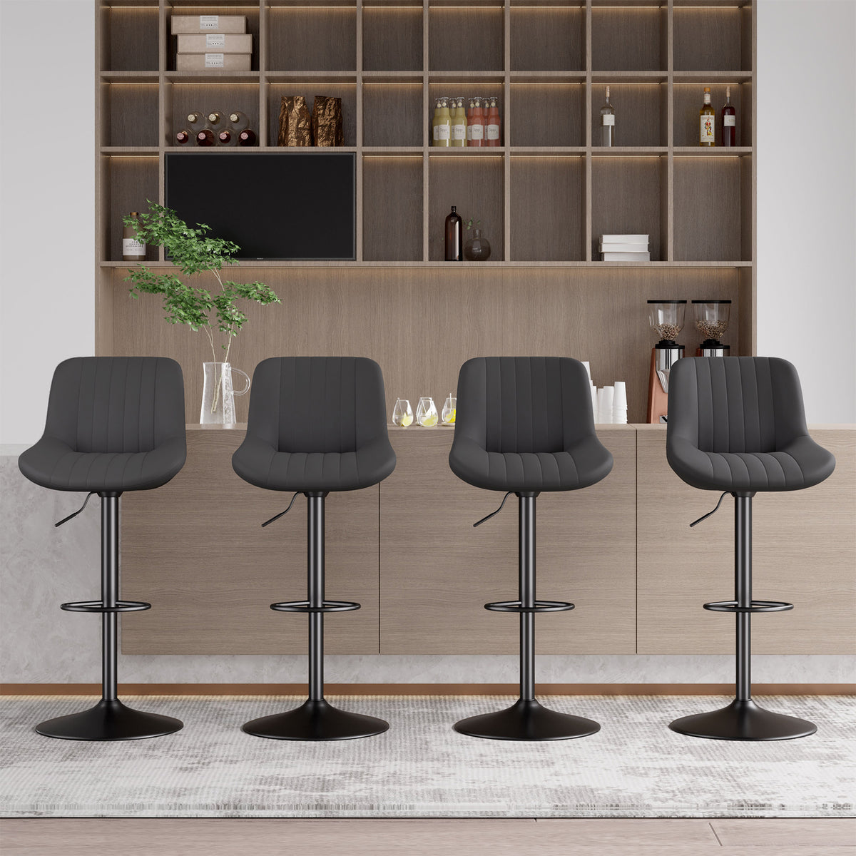 Modern Minimalist High-End Bar Stool: Premium Fabric & Waterproof FU01016-wz