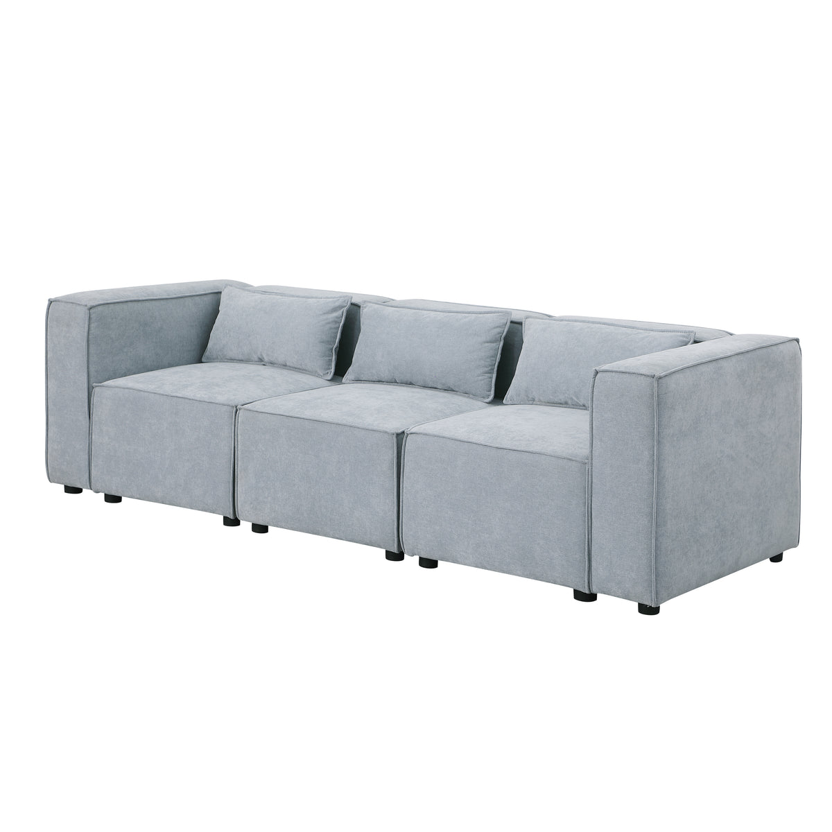 modular sofa Grayish bluechenille fabric,simple and grand, the seat and back is very soft. this is also a KNOCK DOWN sofa W1099S00113-djyc