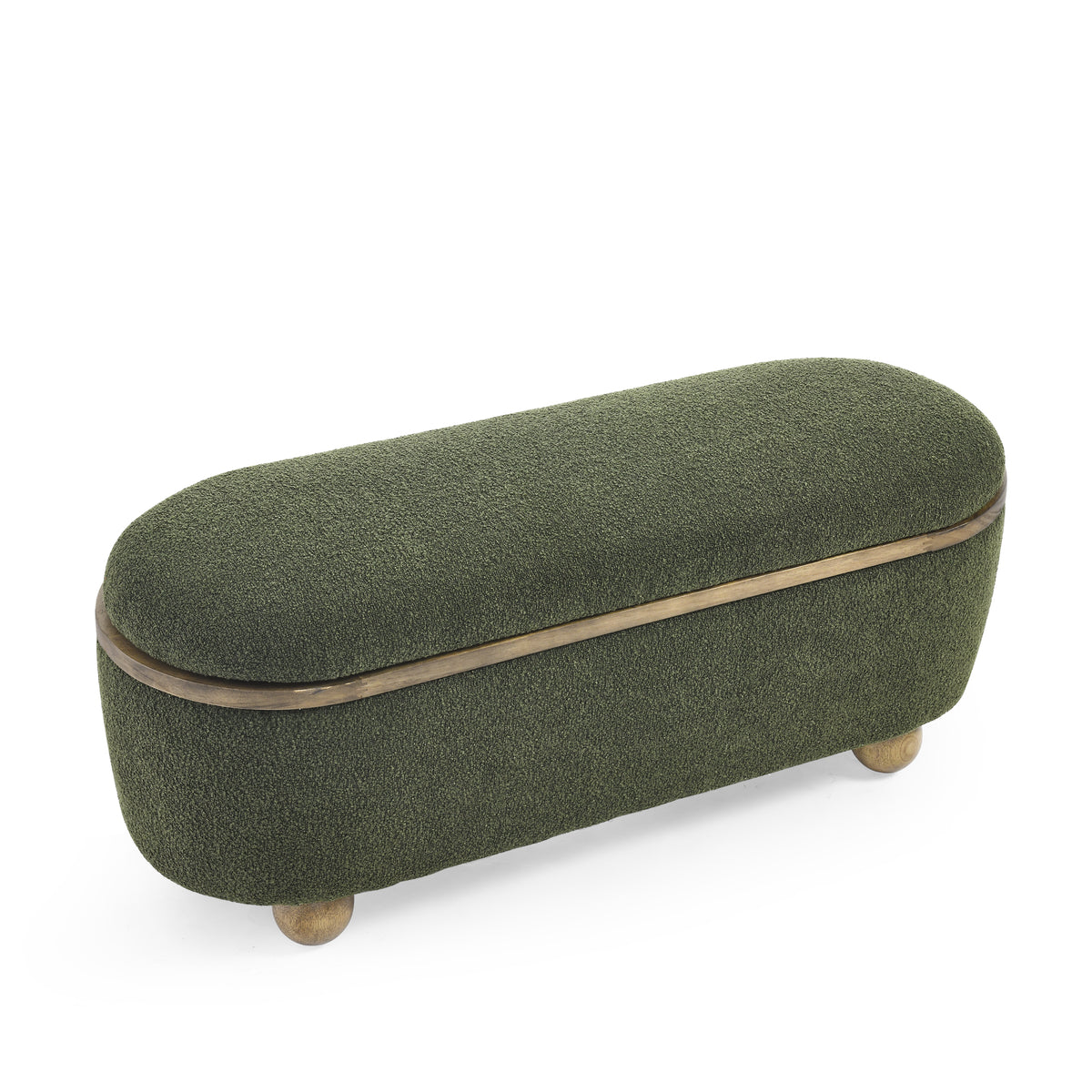 Storage Ottoman Bench, Upholstered End of Bed Ottoman Bench with Storage and Seating, Large Blanket Storage Bench for Foot Rest in Bedroom, Living Room, Entryway, Dark green W487P179605-djyc