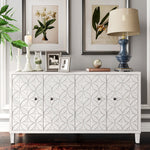Accent Cabinet 4 Door Wooden Cabinet Sideboard Buffet Server Cabinet Storage Cabinet, for Living Room, Entryway, Hallway, Office, Kitchen and Dining Room, White Wash W1435P153086-djyc