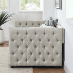 Upholstered Twin Size Daybed with Two Drawers, with Button and Copper Nail on Square Arms, Beige (82.75''x43''x30.75'') W487S00217-djyc