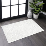 Step Collection High-Low Medallion Cream/Cream Indoor Area Rug, 2'x3', Modern, Contemporary, Geometric, Bohemian, Bedroom, Kitchen, Living Room, Doormat, Non Shedding Carpet-B189P448815