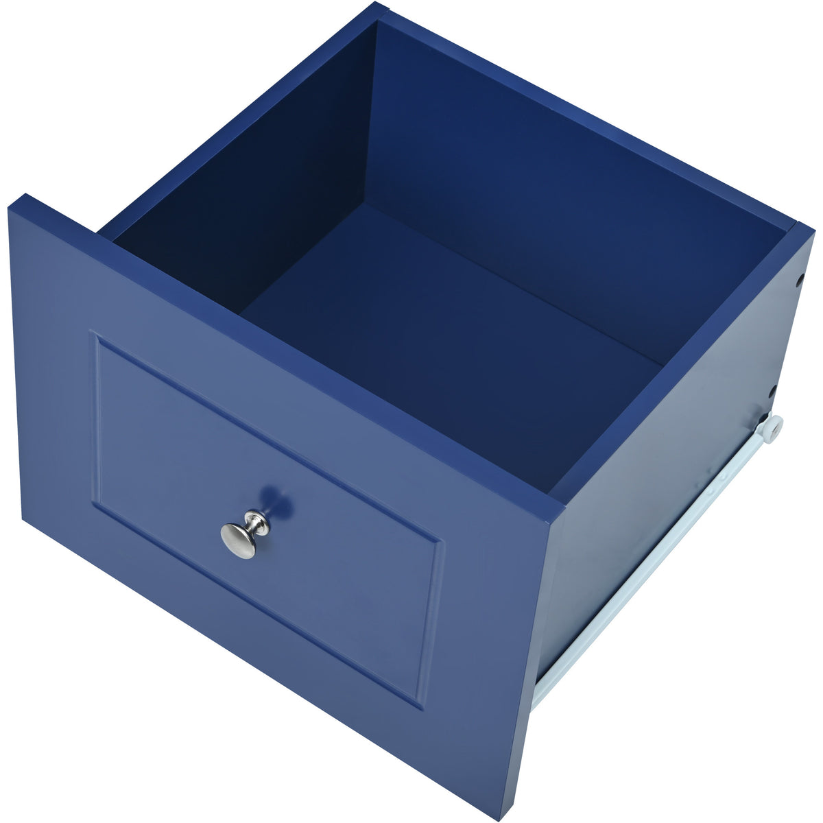 Rolling Mobile Kitchen Island with Drop Leaf - Solid Wood Top, Locking Wheels & Storage Cabinet 52.7 Inch Width(Dark blue) WF287035AAN-djyc