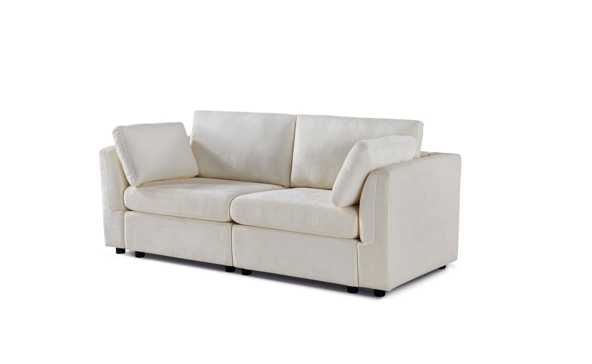 modular sofa whiten chenille fabric,simple and grand, the seat and back is very soft. this is also a KNOCK DOWN sofa W1099S00137-djyc