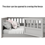 Full sizeFloor bed, integral construction with super high security barrier, door, children's floor bed frame, Montessori wooden children's floor bed, Support slat Grey W1858P164944-djyc