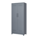 Metal Storage Cabinets, Cleaning Tool Cabinet with Locking Door, Tall Broom Tool Organizer and Storage, Large Storage Cabinet for Kitchen, Pantry, Office, Shop W328P193779-djyc