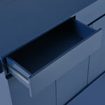 K&K 53.2''Kitchen Island with Drop Leaf, Kitchen Storage Cart with Spice Rack, Towel Rack and 2 Drawers, Rolling Kitchen Island on Wheels with Adjustable Shelves for Kitchen, Dining Room, Navy Blue N707P173041G-djyc