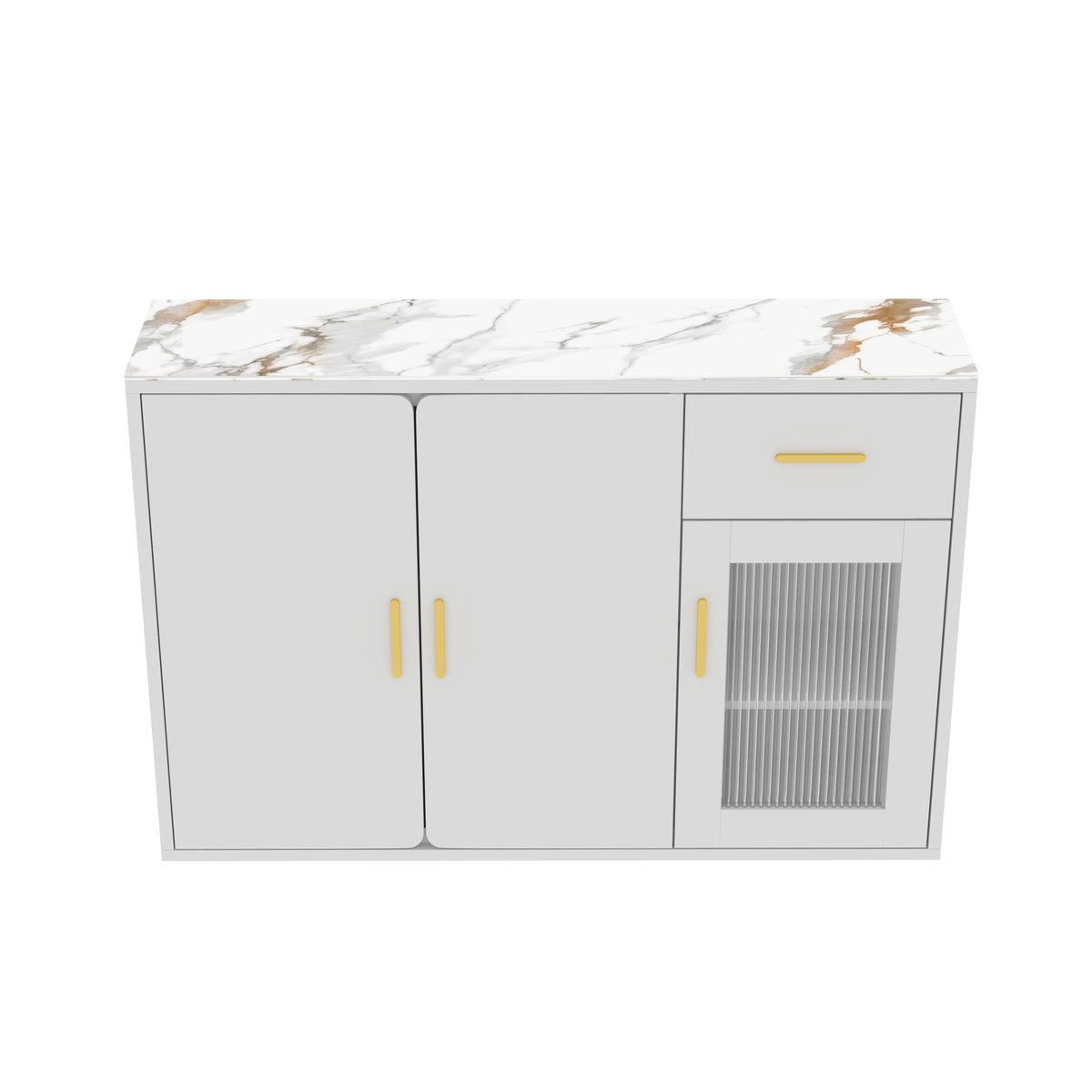 Contemporary Wood Storage Cabinet: Stylish Accent Buffet Sideboard with Doors for Versatile Use in Bedroom, Living Room, Kitchen & Hallway W1278S00036-djyc