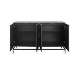 Accent Black Lacquered 4 Door Wooden Cabinet Sideboard Buffet Server Cabinet Storage Cabinet, for Living Room, Entryway, Hallway, Office, Kitchen and Dining Room W1435133315-djyc