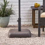 Durable Plastic and Concrete Umbrella Base - Fits Umbrellas Up to 10 Feet, Brown Finish 60459.00BRN-djyc